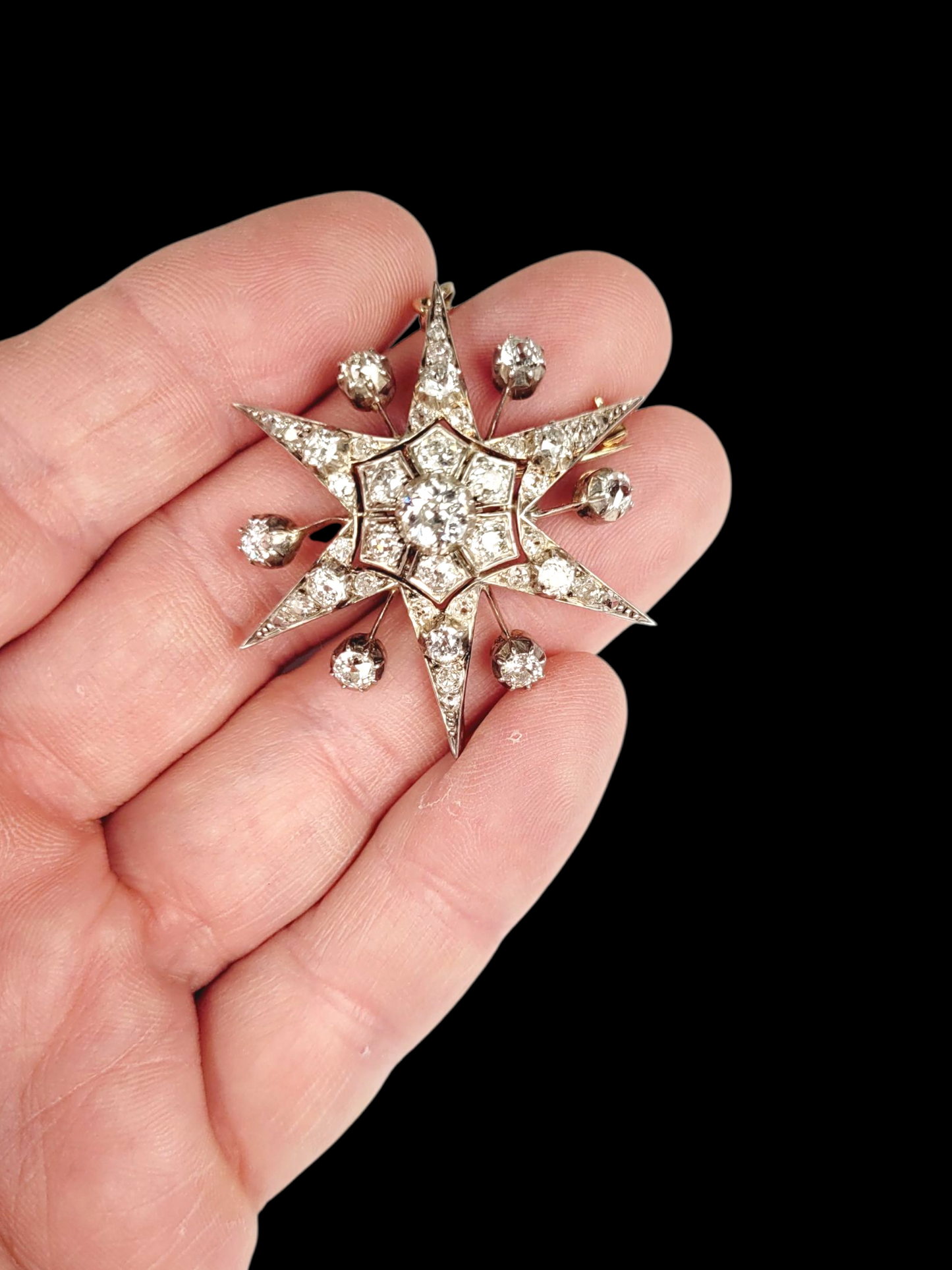 Antique diamond star pendant/brooch
SKU: 8215