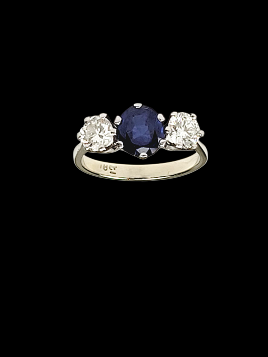 Sapphire and diamond three stone ring
SKU: 8433