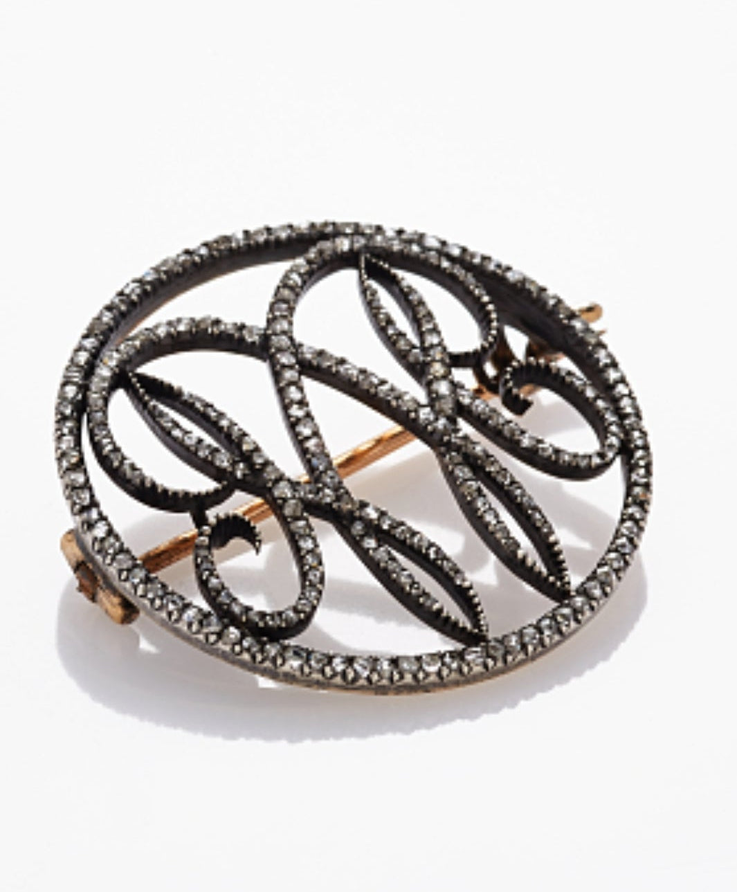 Antique diamond cypher brooch sku 8505