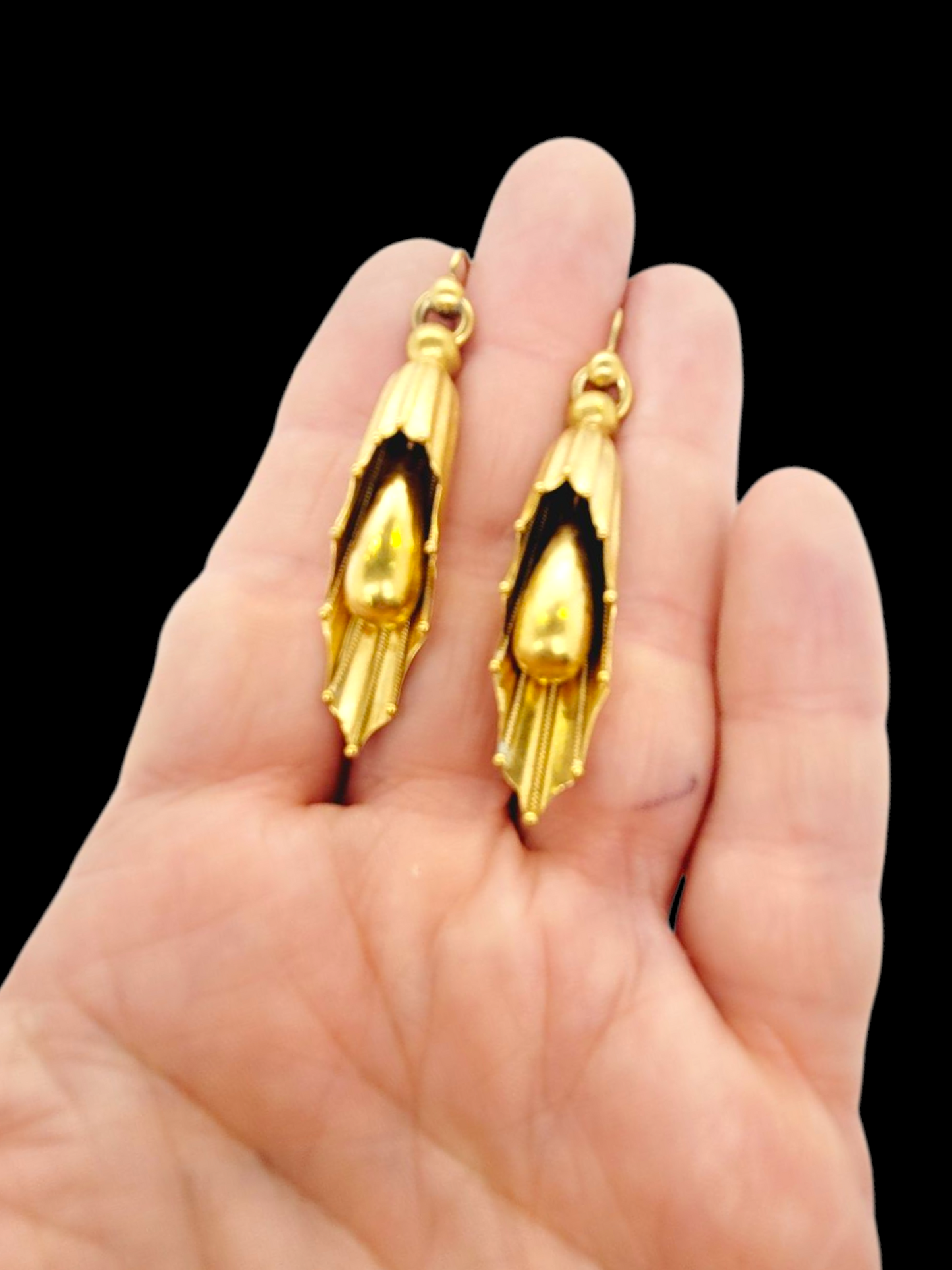 Mint 19th century Archaeological revival 18ct gold earrings
SKU: 8105