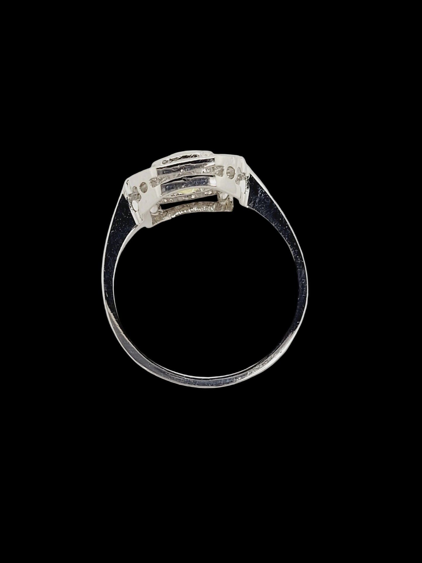 Intense yellow sapphire and diamond cluster ring sku 8762