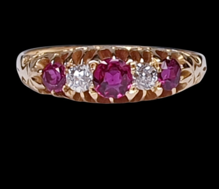Antique ruby and diamond five stone ring
SKU: 4752