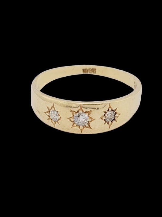 Antique gypsy set diamond ring sku 8514