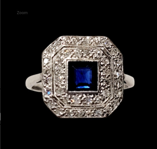 Art deco sapphire and diamond engagement ring
SKU: 5461