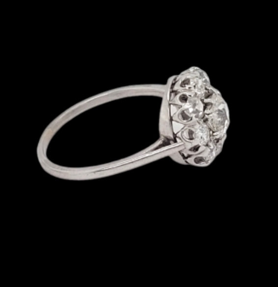 Antique old mine cut diamond cluster engagement ring
SKU: 7407