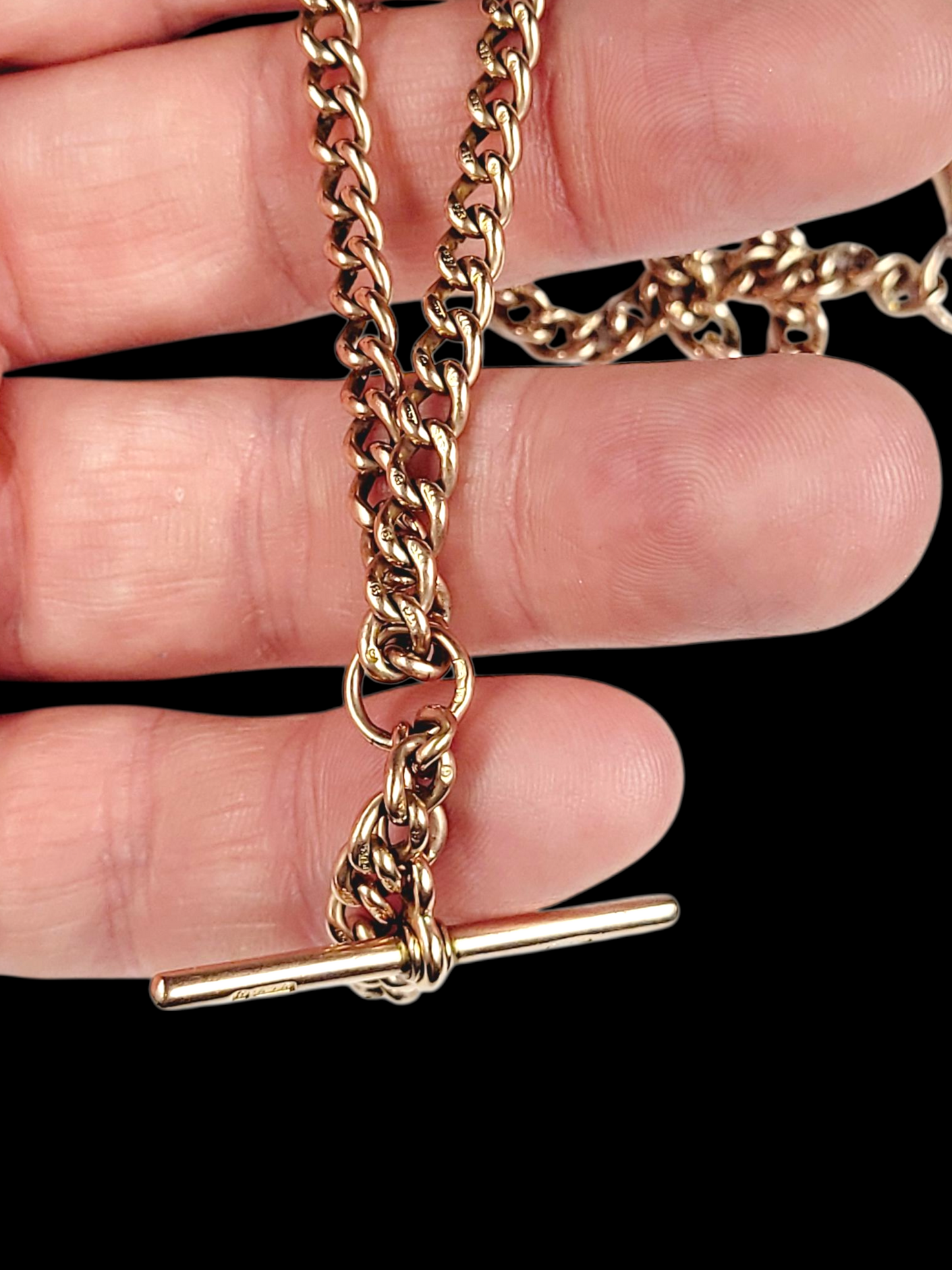 Antique 9ct gold Albert chain sku 8469