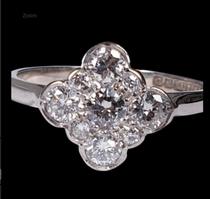 Art Deco Quatrafoil Diamond Engagement Ring
SKU: 3386