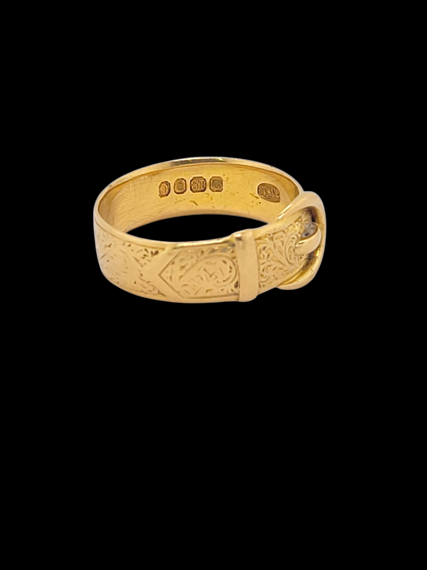 Fine engraved antique 18ct gold buckle ring
SKU: 8274
