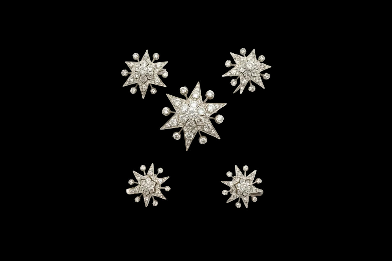 Set of Five antique diamond stars sku 8674