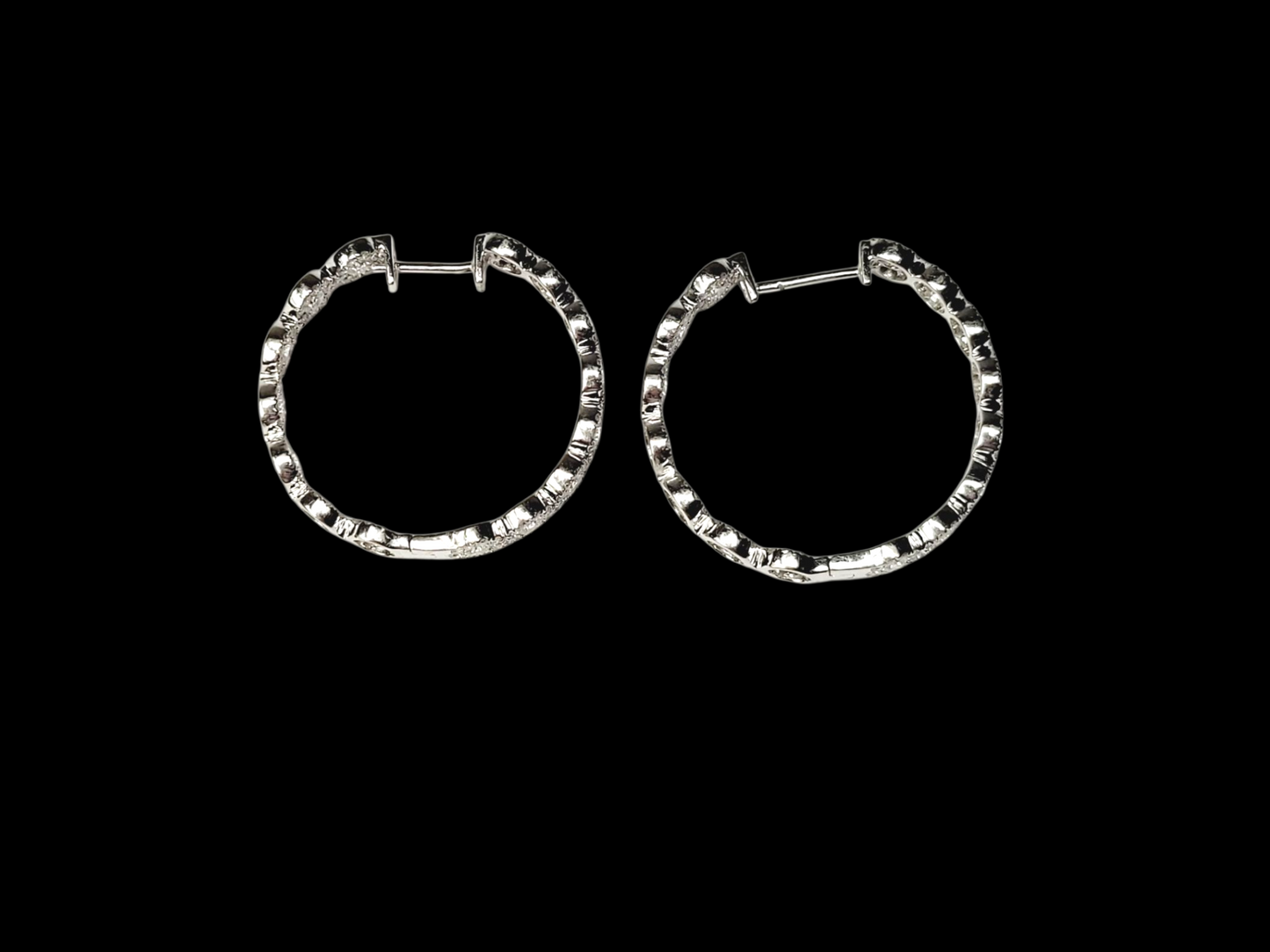 Unusual modern diamond cluster hoop earrings
SKU: 8154