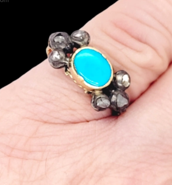 18th century turquoise and diamond ring
SKU: 7785