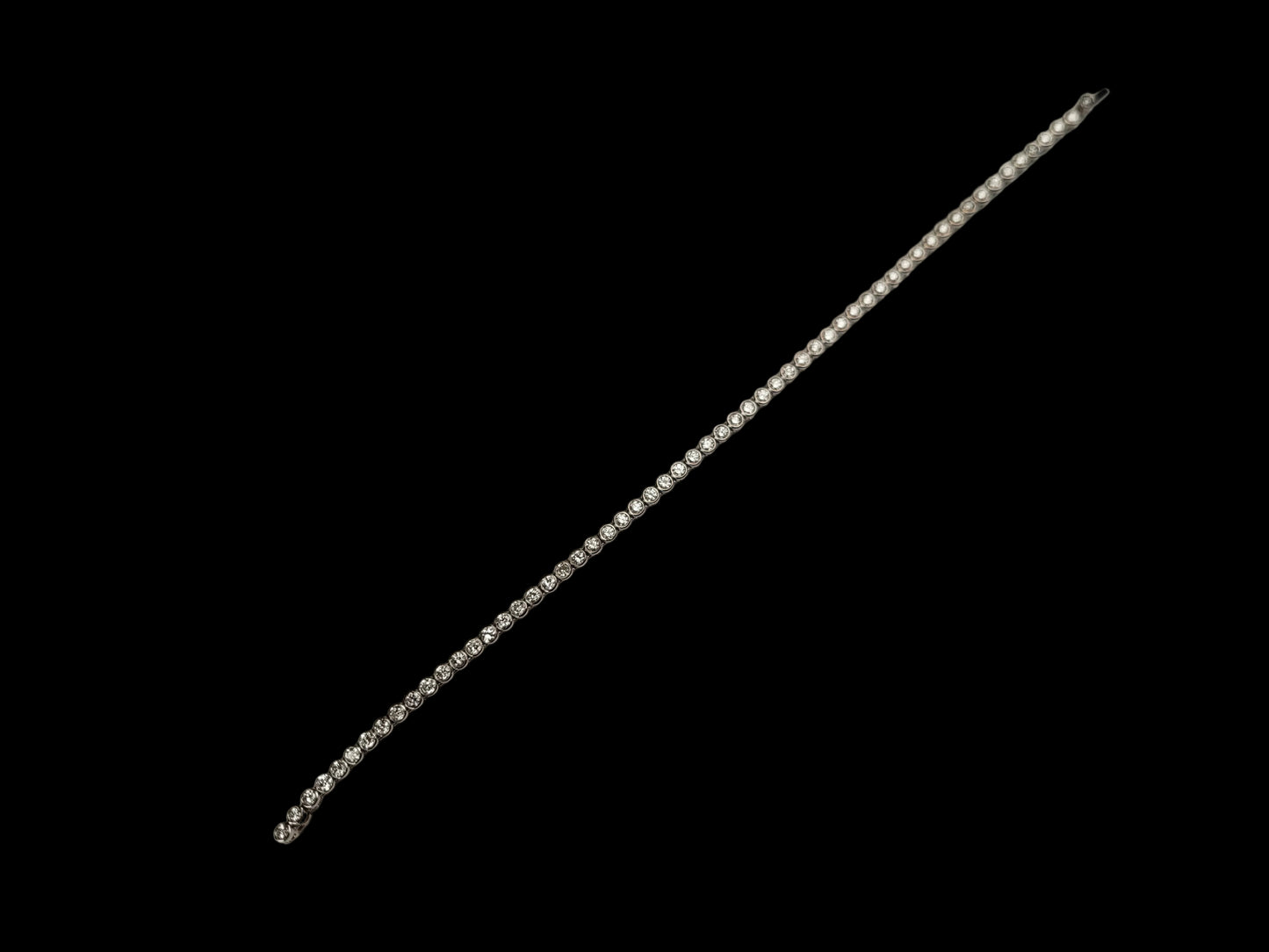 Bezel set diamond tennis bracelet sku 8979