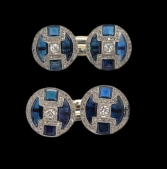 Art deco sapphire and diamond cufflinks
SKU: 7047