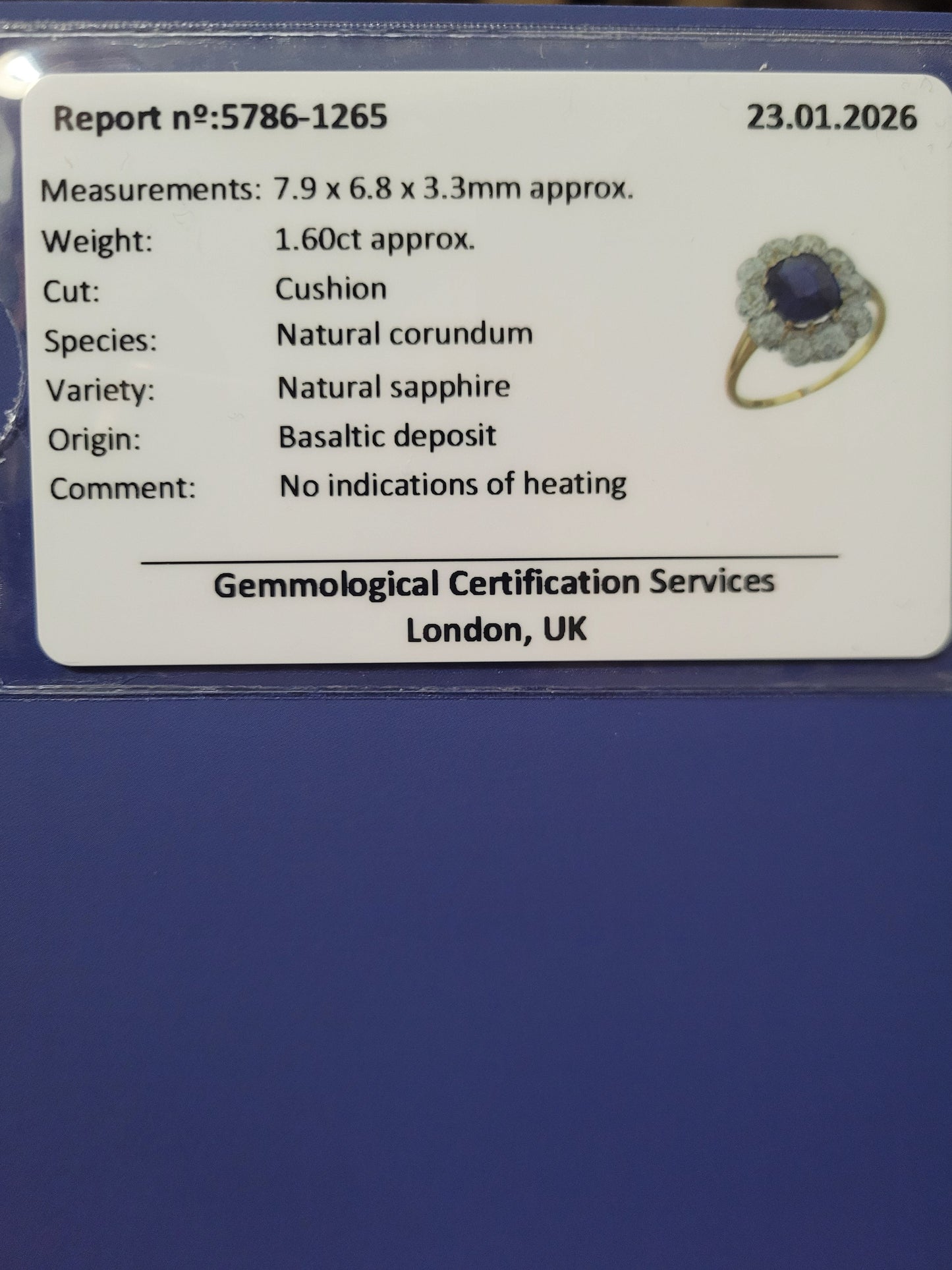 Antique sapphire and diamond cluster engagement ring sku 8741