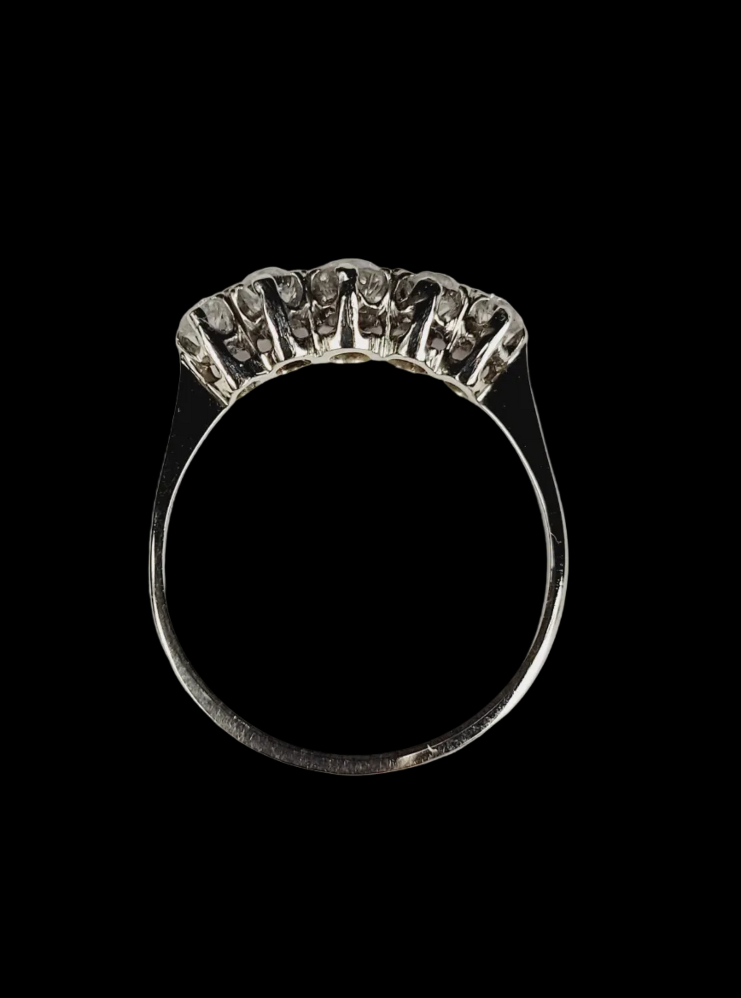 Art deco antique old cut diamond five stone ring sku 8860