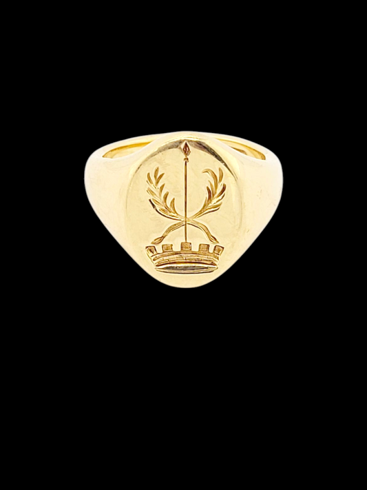 18ct gold seal engraved signet ring
SKU: 8110