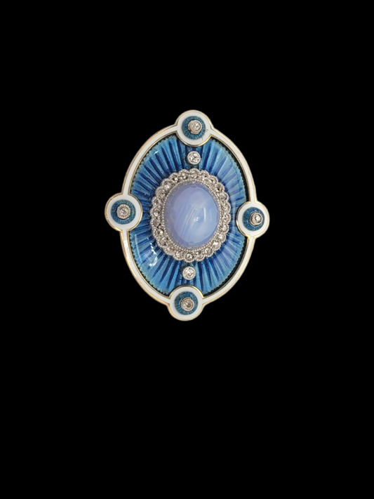 Fine Edwardian star sapphire, diamonds and enamel brooch/pendant
SKU: 8065