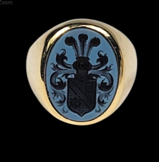 Banded agate gold signet ring
SKU: 8313