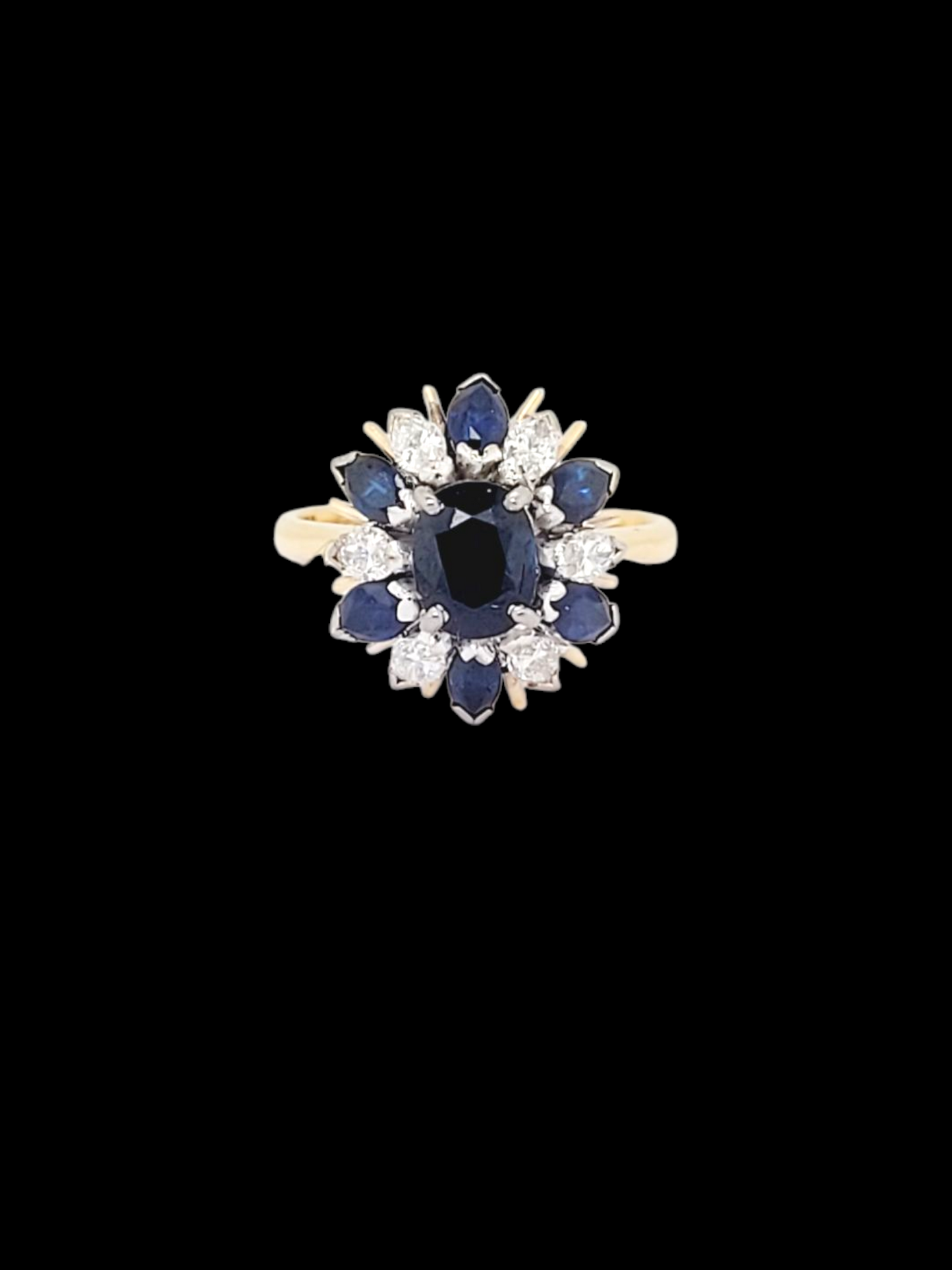 1960's Vintage sapphire and diamond cluster ring
SKU: 8077