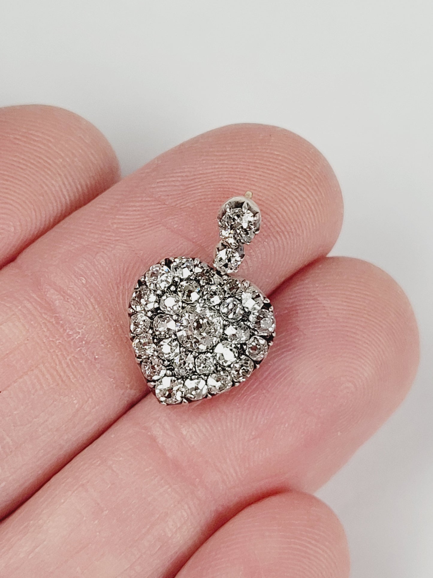 Antique diamond heart pendant sku 8720