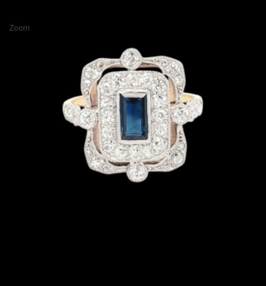 Edwardian sapphire and diamond panel cluster ring
SKU: 7883