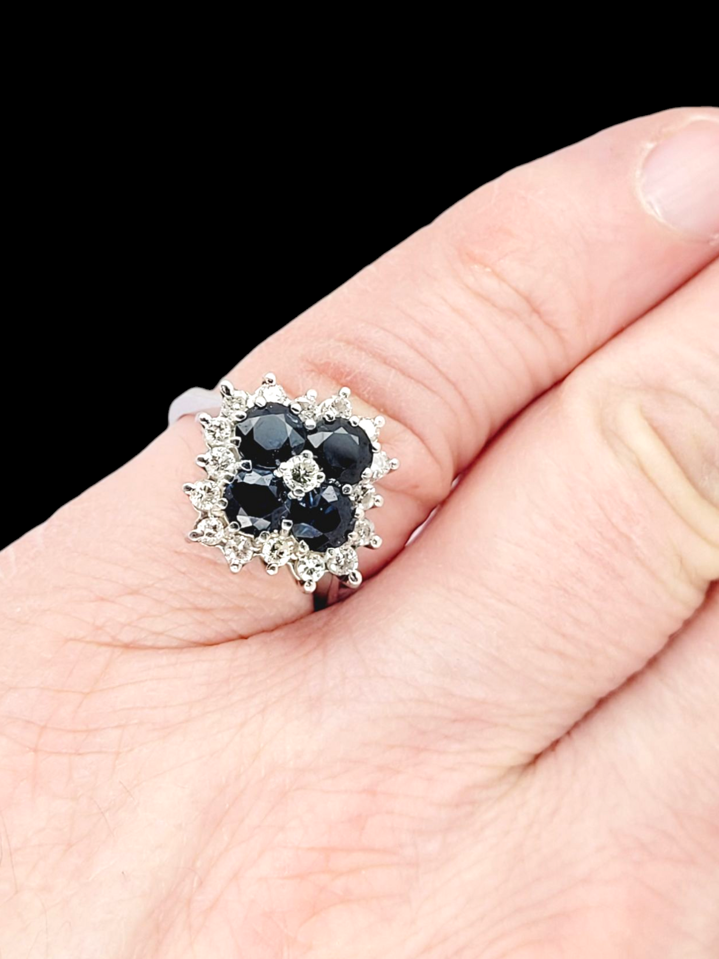 Sapphire and diamond vintage cluster ring
SKU: 7975