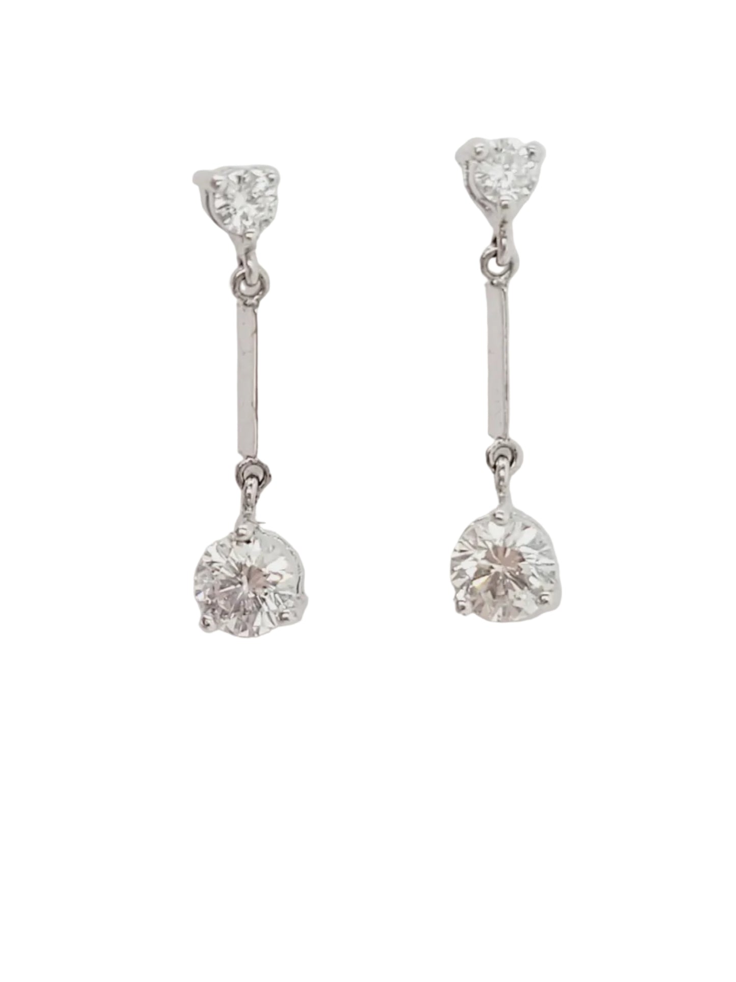 Pair of diamond drop earrings sku 9171