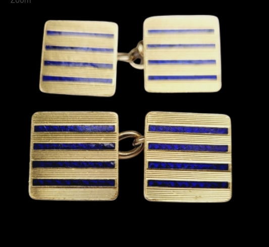 Classic 18ct gold and blue enamel cufflinks
SKU: 4912