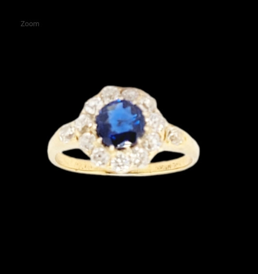 Victorian sapphire and diamond cluster engagement ring
SKU: 7060