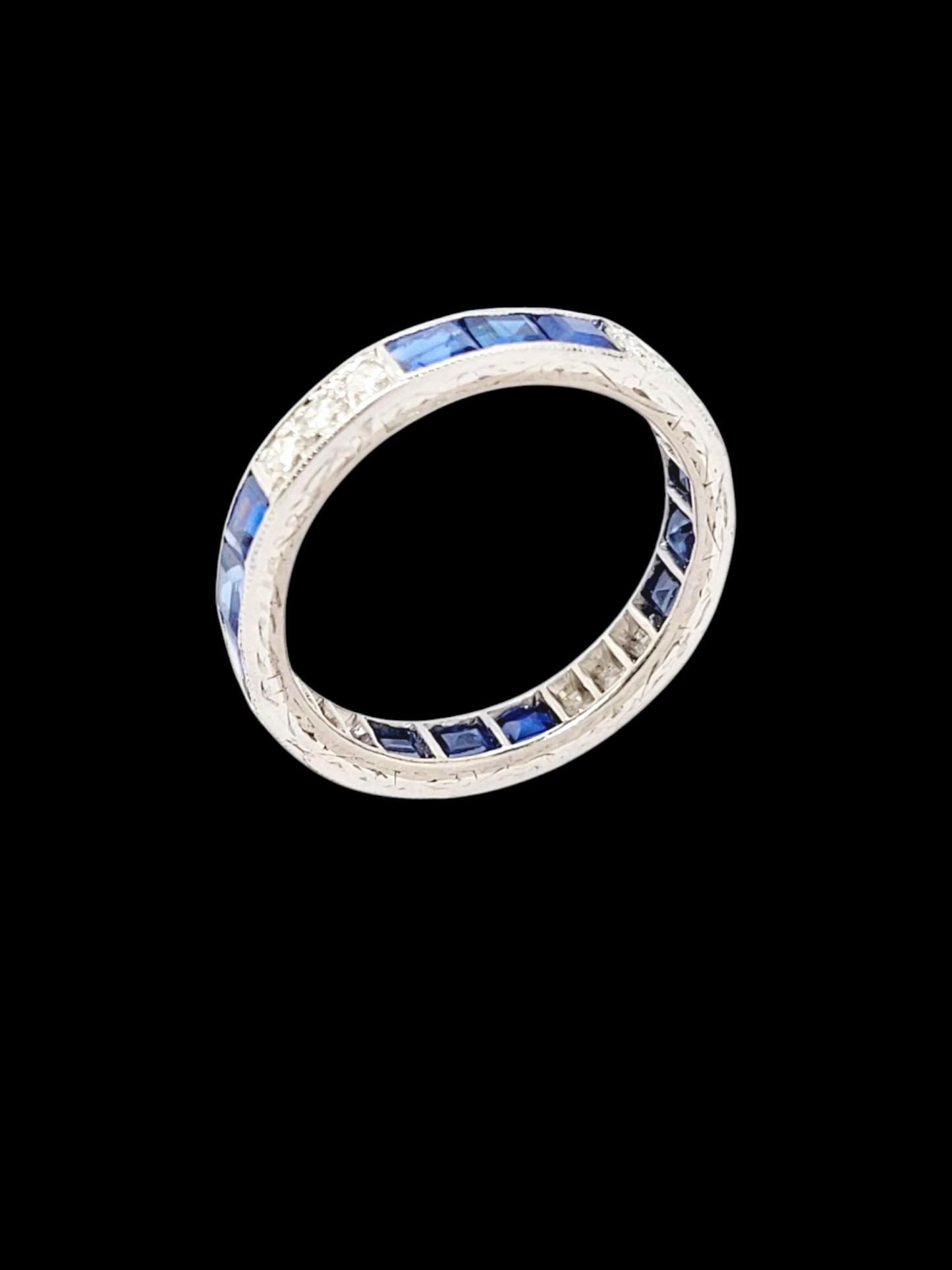 Art deco sapphire and diamond full hoop eternity band
SKU: 8107