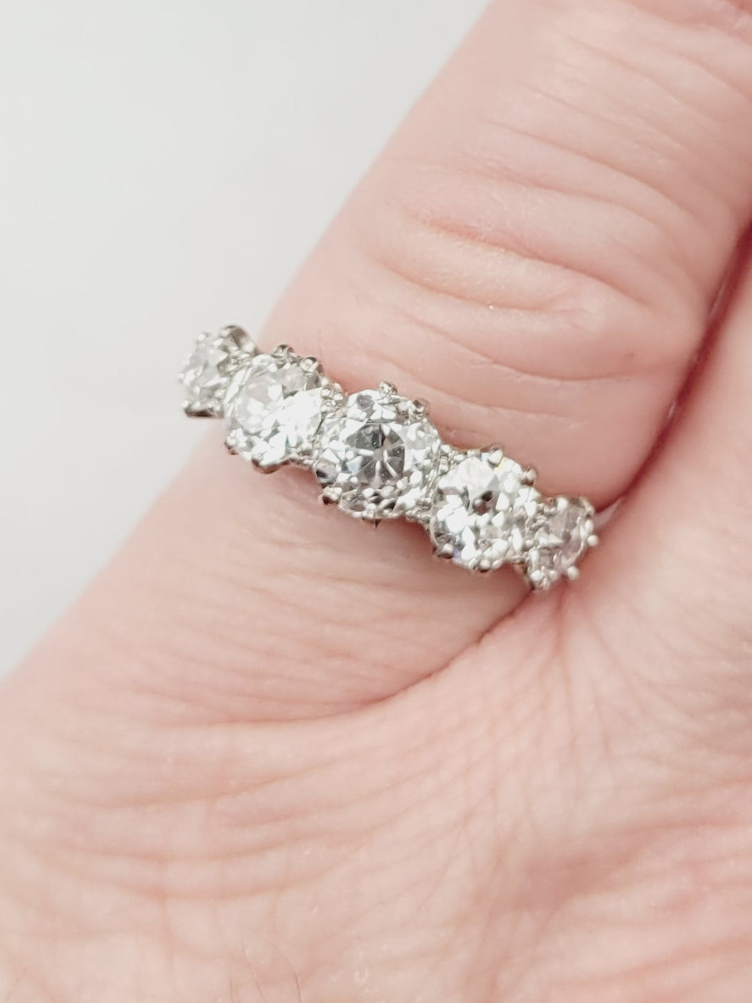 Old mine cut five tone diamond ring sku 9081