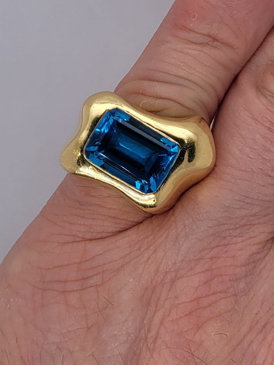 Vintage blue topaz dress ring
sku 8547
