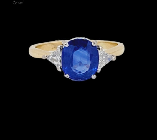 Cornflower 3ct blue sapphire and diamond engagement ring
SKU: 7444