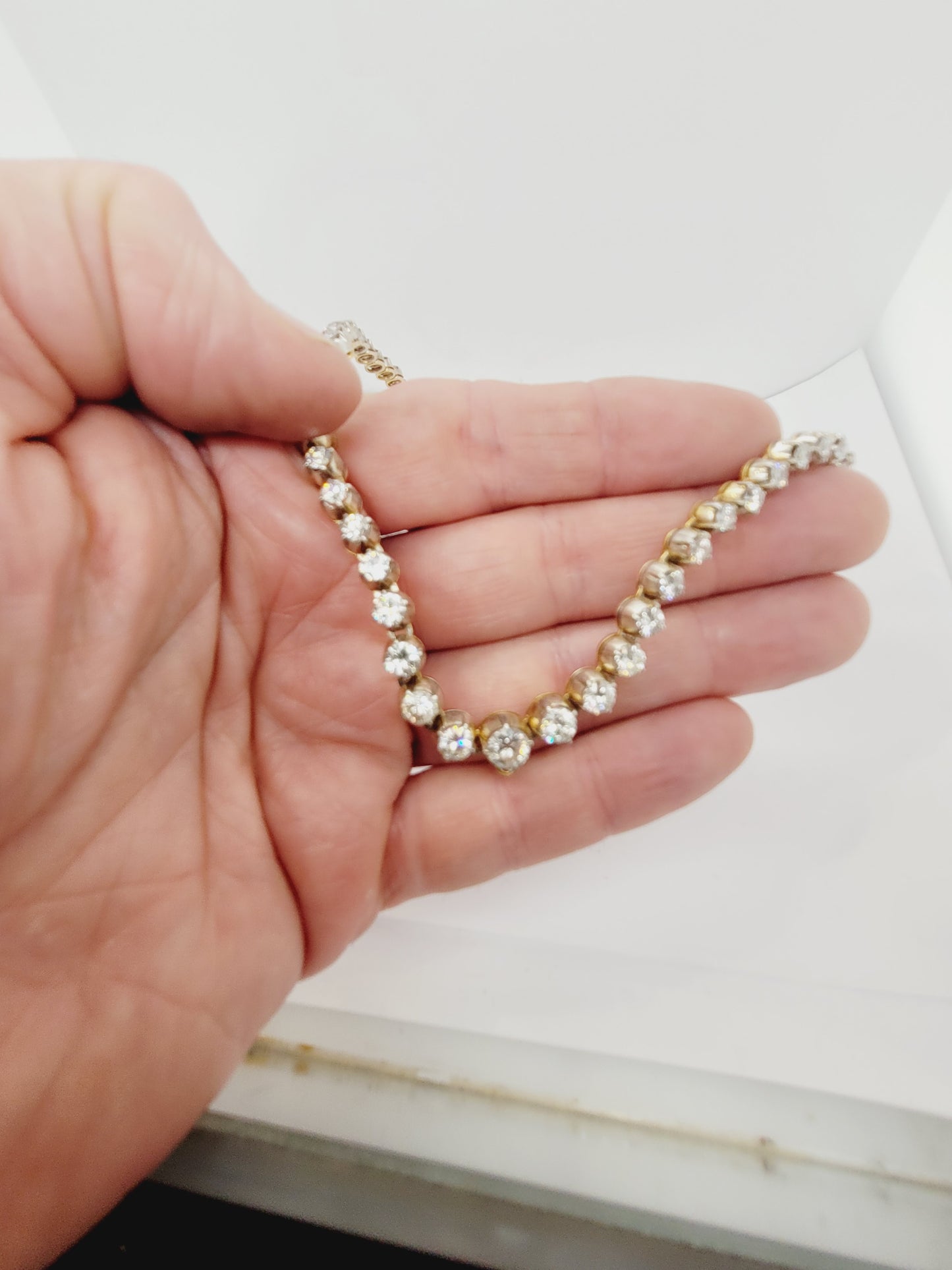 Vintage graduating diamond riviere necklace sku 9064