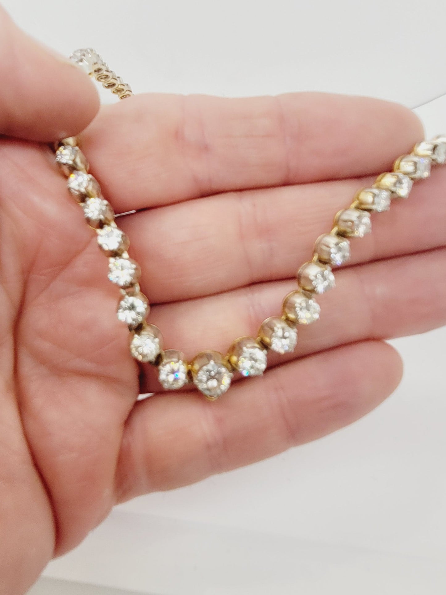 Vintage graduating diamond riviere necklace sku 9064