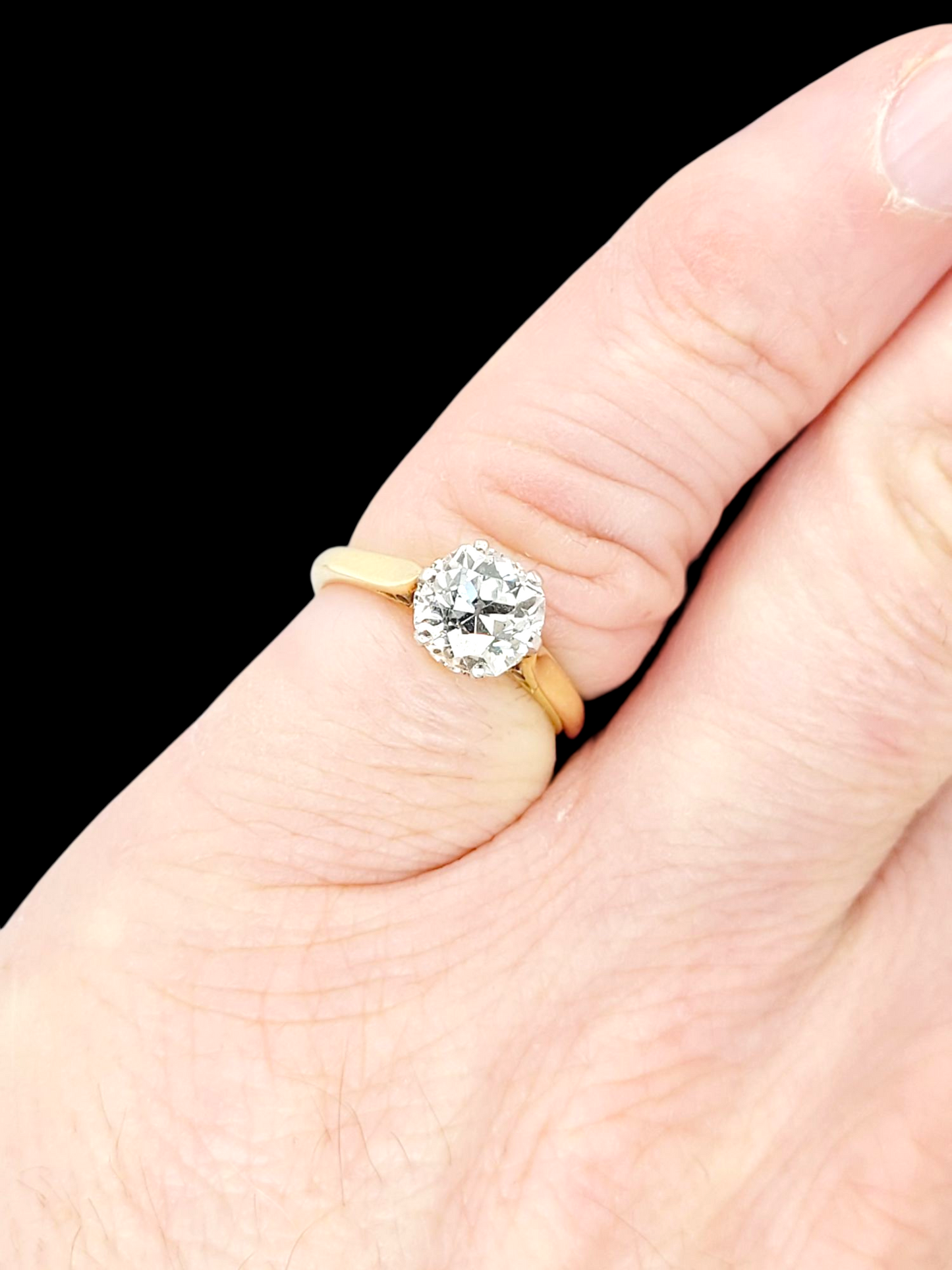 1.60ct Old cushion cut diamond solitaire engagement ring
SKU: 8137