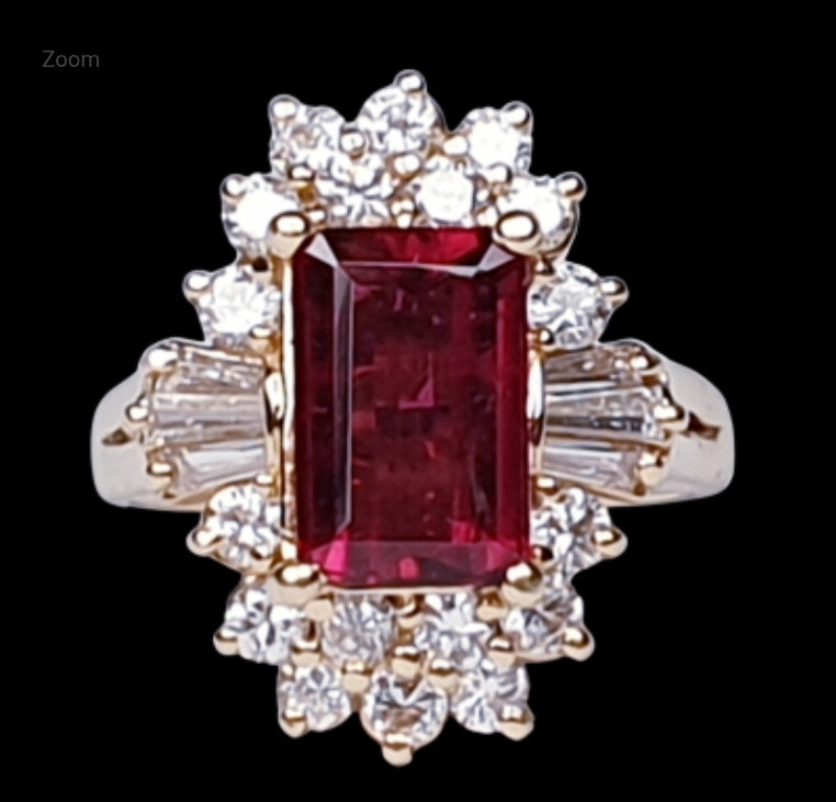 Rubellite and Diamond Cluster Ring
SKU: 3793