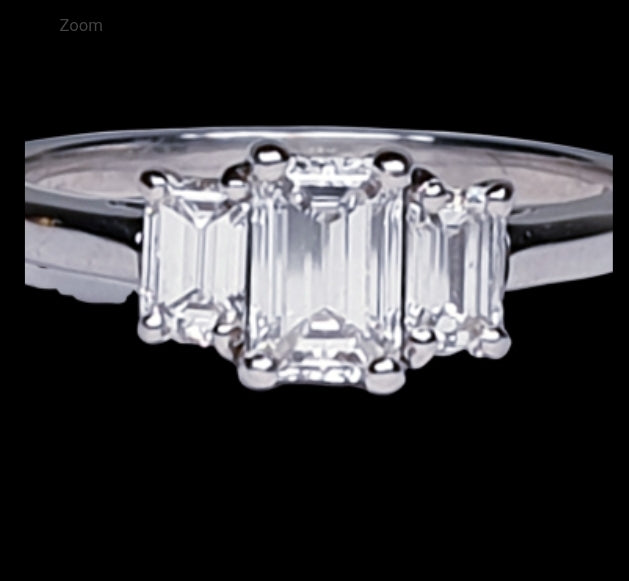 Three stone Emerald cut diamond ring
SKU: 4130