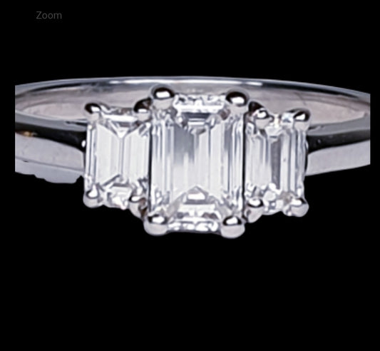 Three stone Emerald cut diamond ring
SKU: 4130