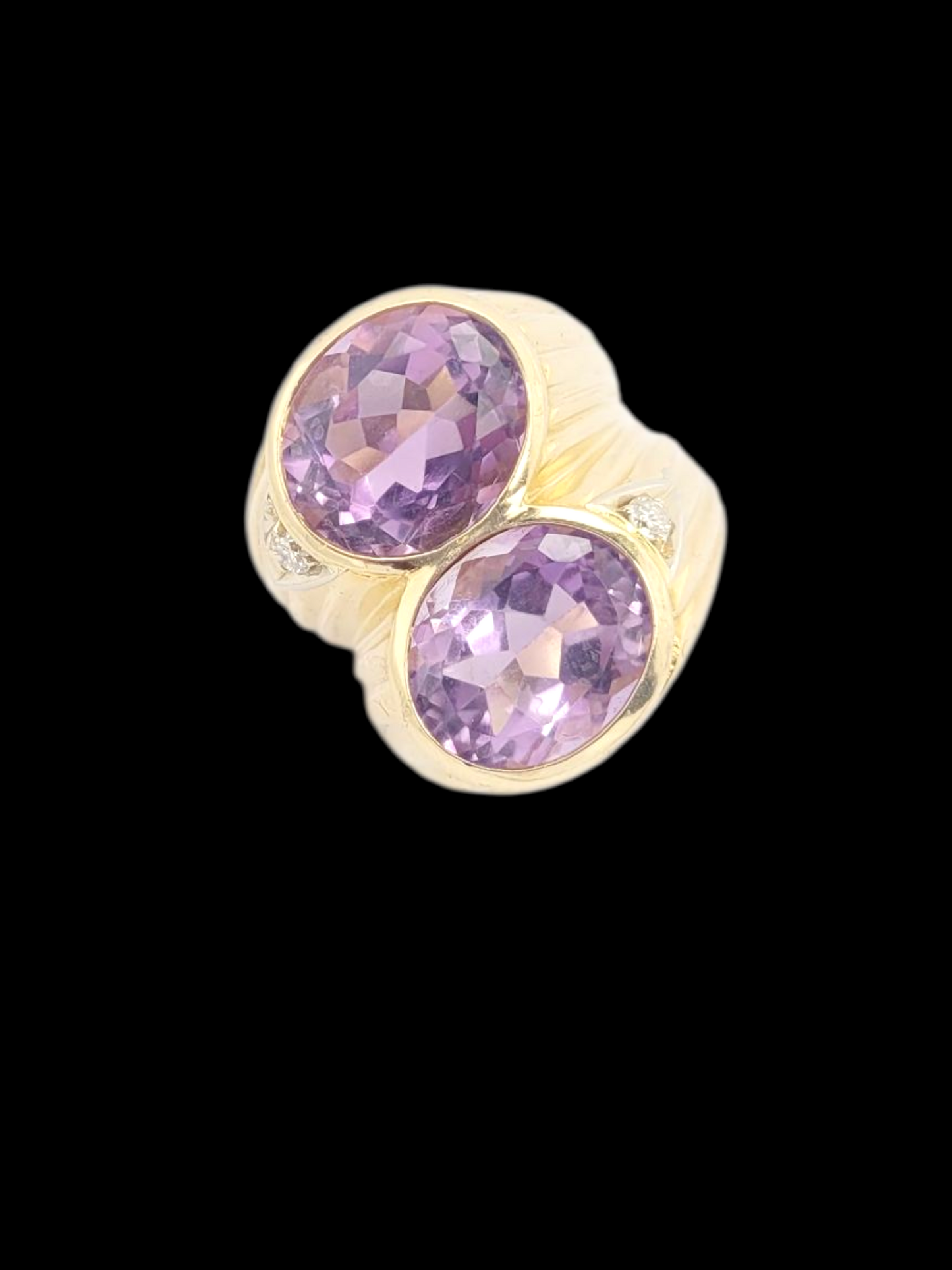 Vintage amethyst and diamond dress ring sku 8458