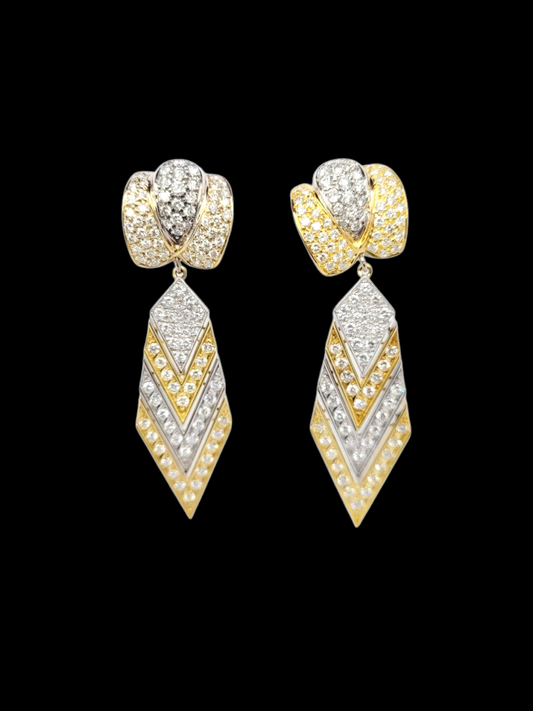 Bi colour gold diamond drop dress earrings
SKU: 8090