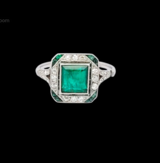 Art deco emerald and diamond engagement ring
SKU: 8308