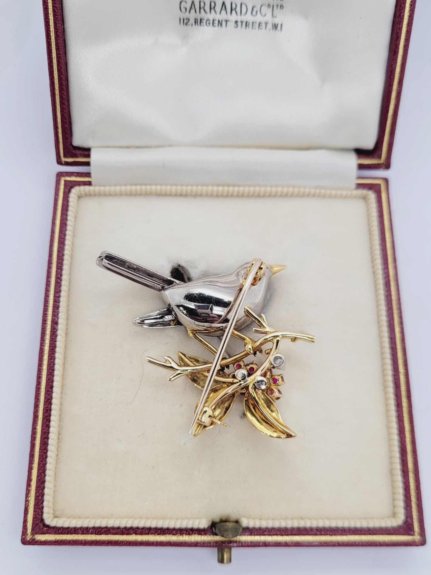 Black bird Vintage Garrards brooch sku 8711