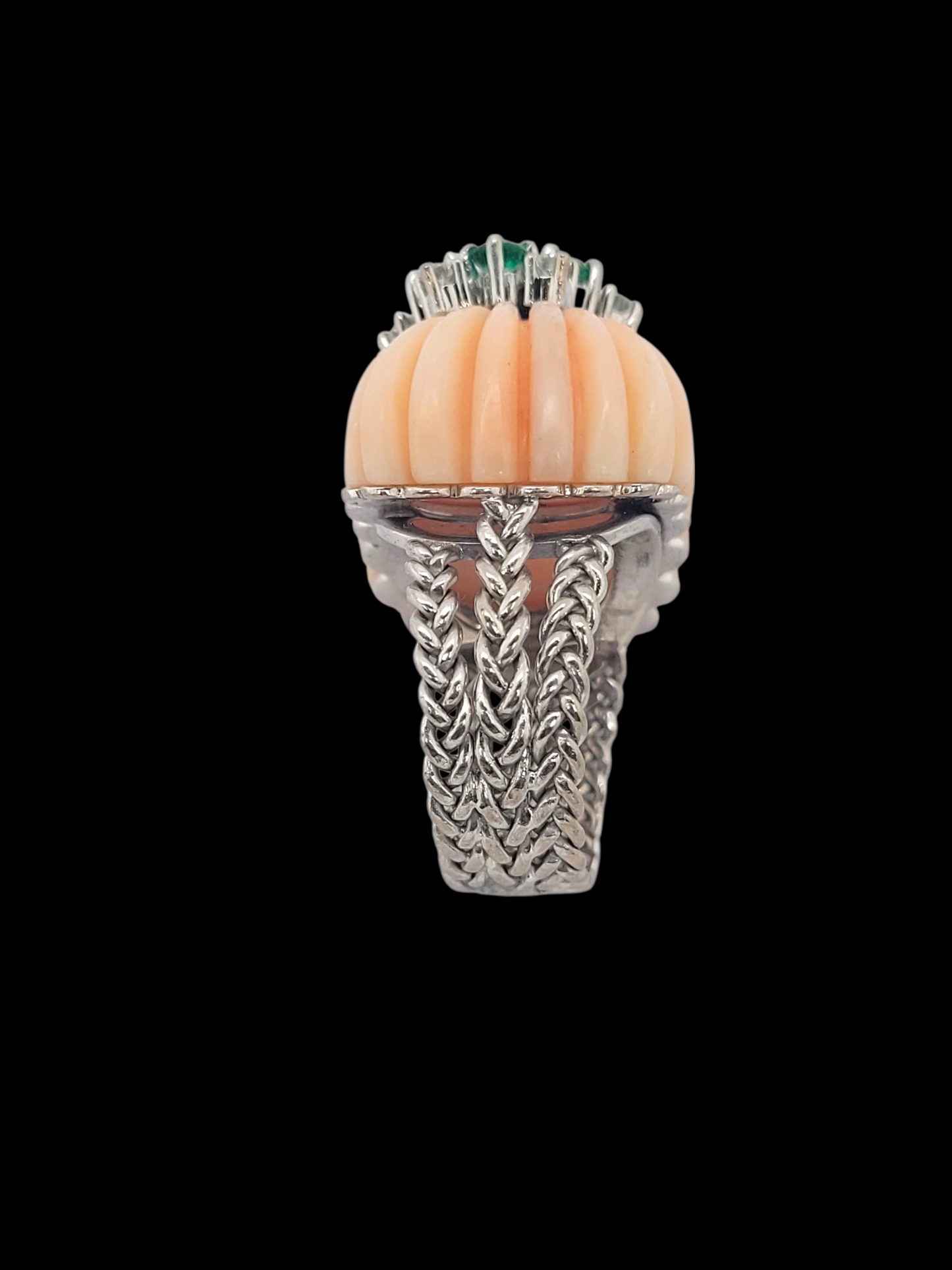 1960's angels kindly coral and emerald ring
SKU: 8263