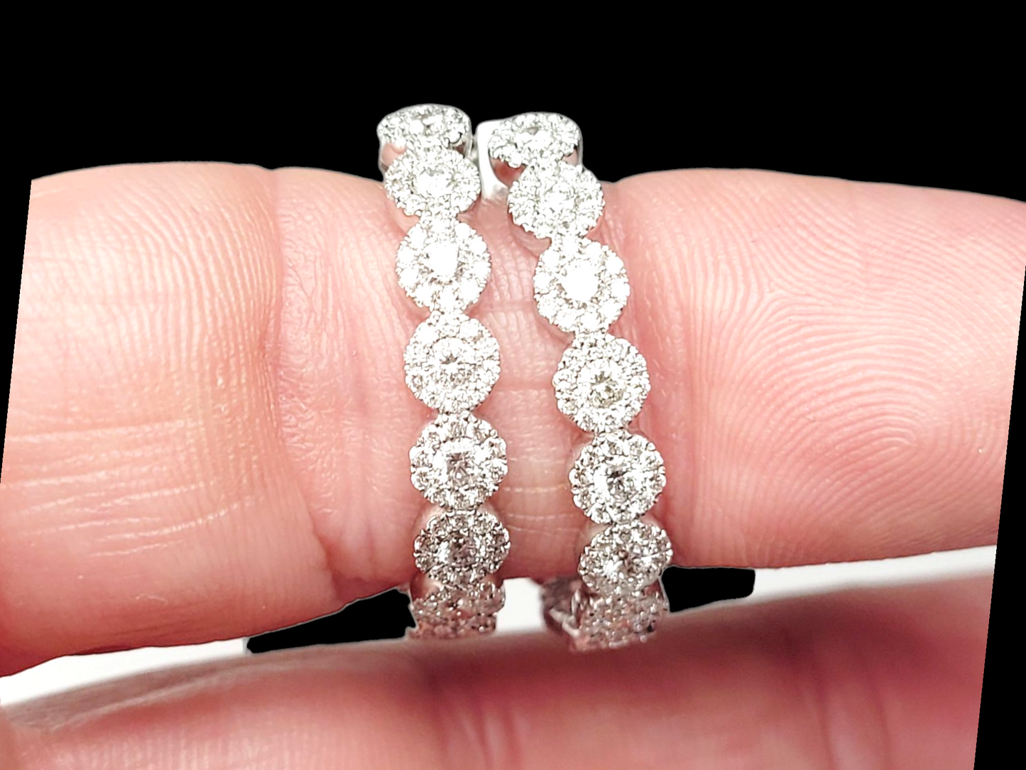 Unusual modern diamond cluster hoop earrings
SKU: 8154