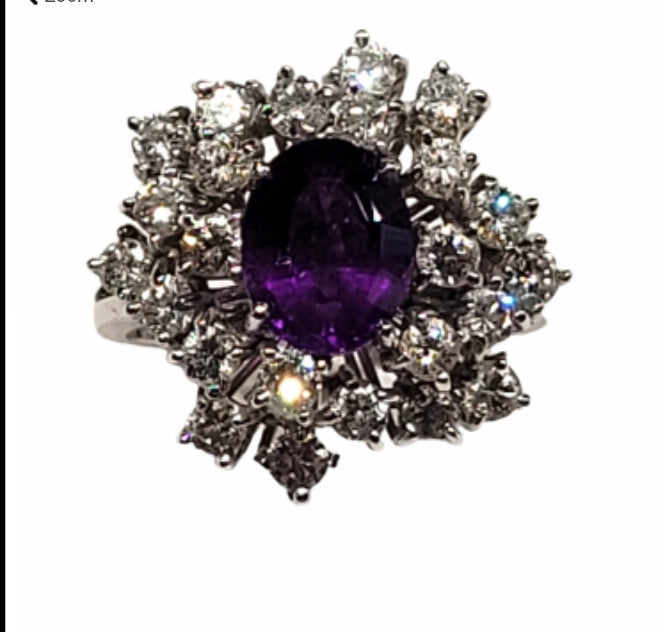 Amethyst and diamond dress ring