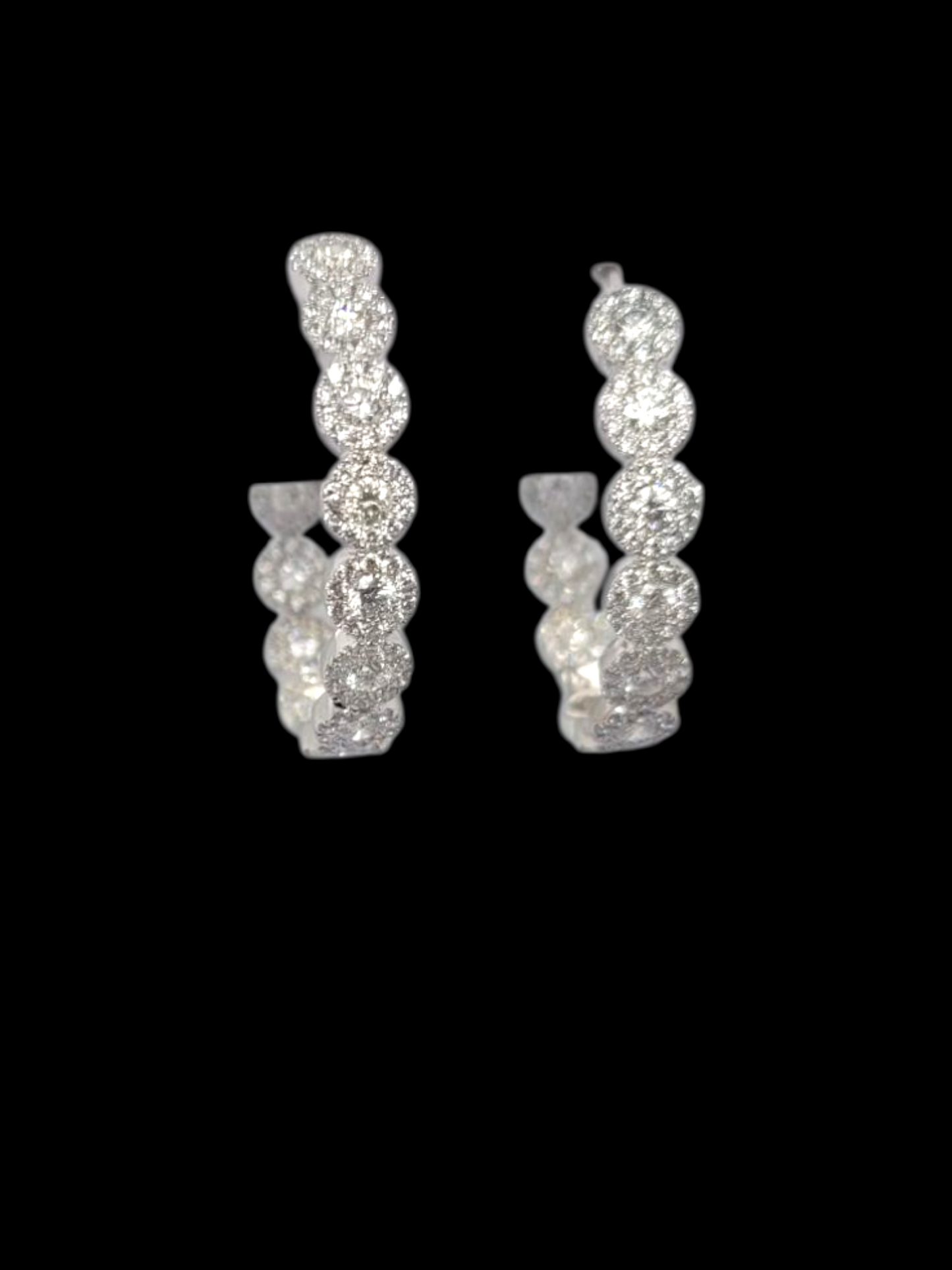 Unusual modern diamond cluster hoop earrings
SKU: 8154
