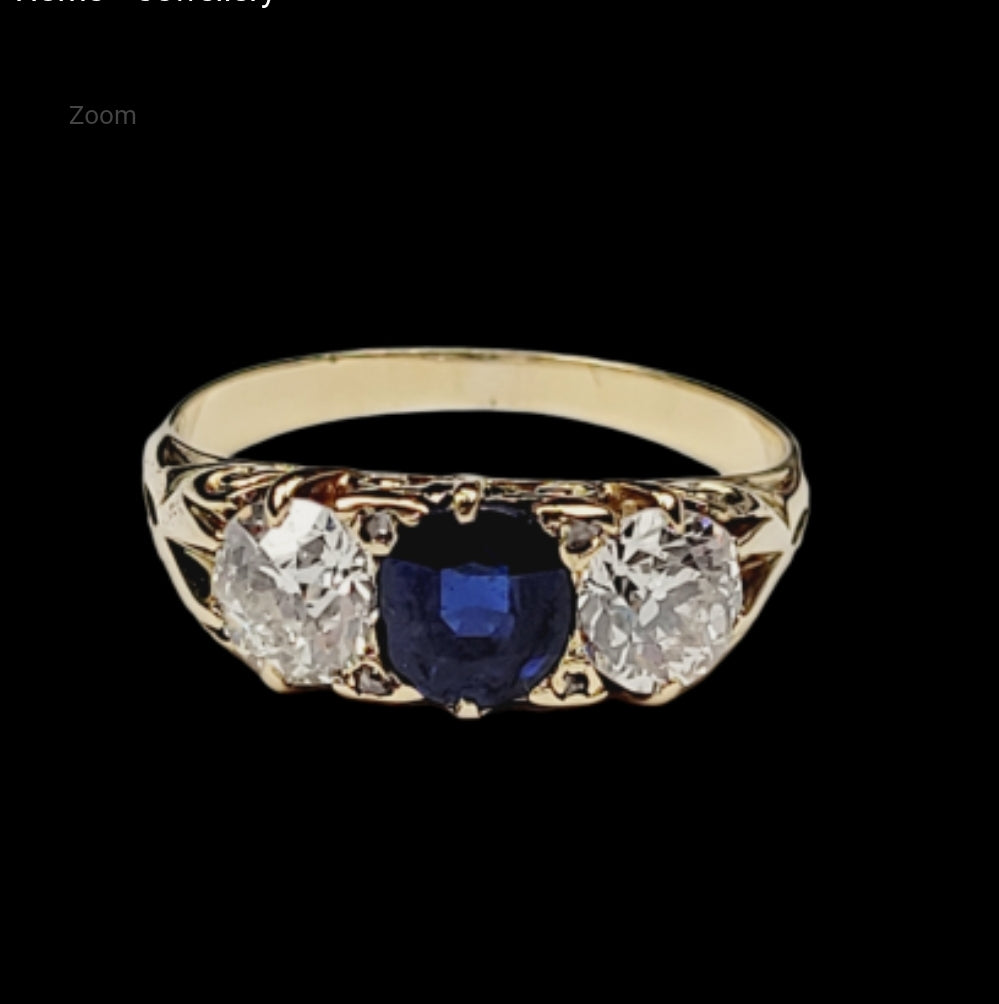 Fine antique sapphire and diamond engagement ring
SKU: 5575