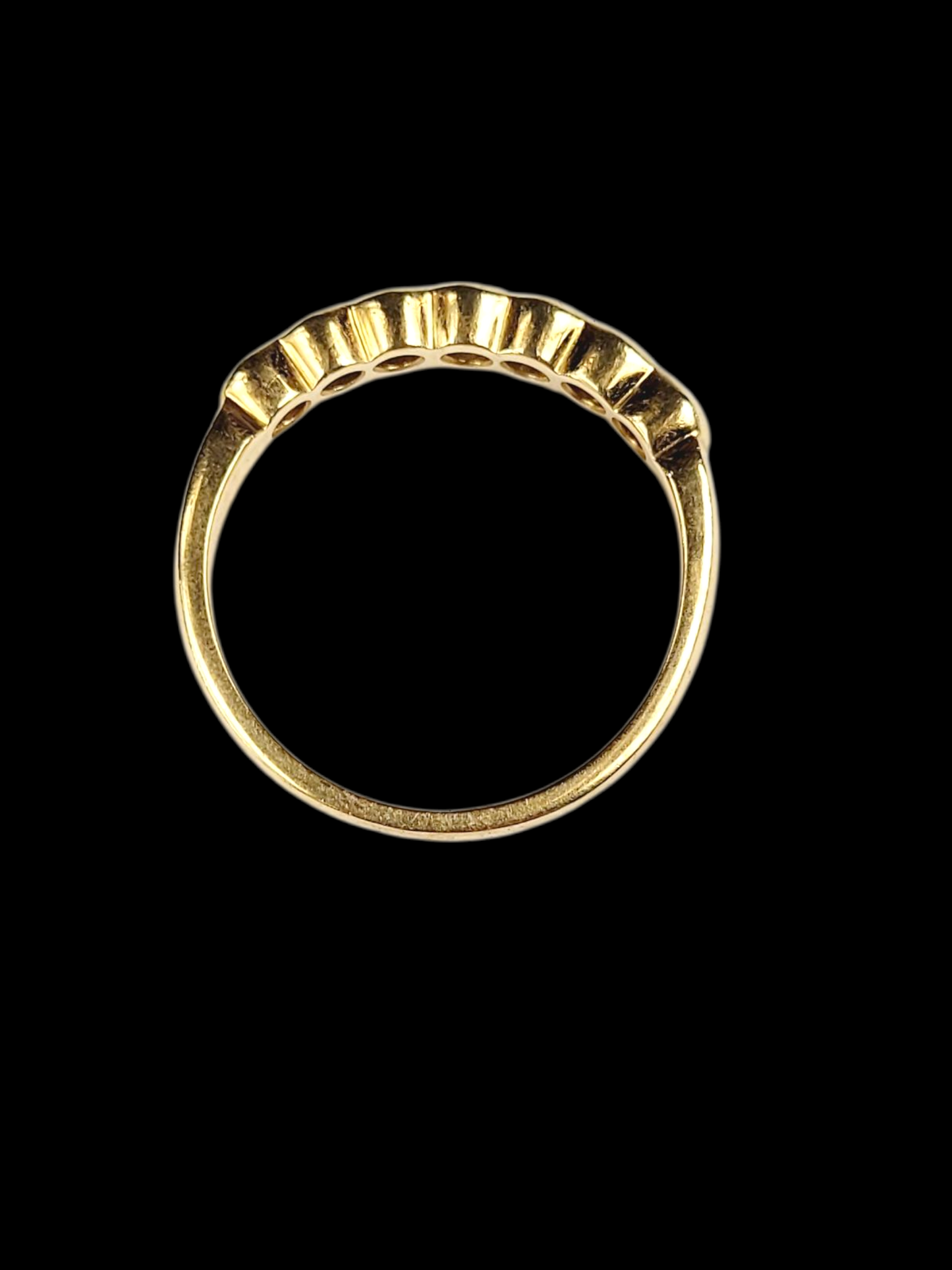 18ct yellow gold half hoop wedding band sku 6468