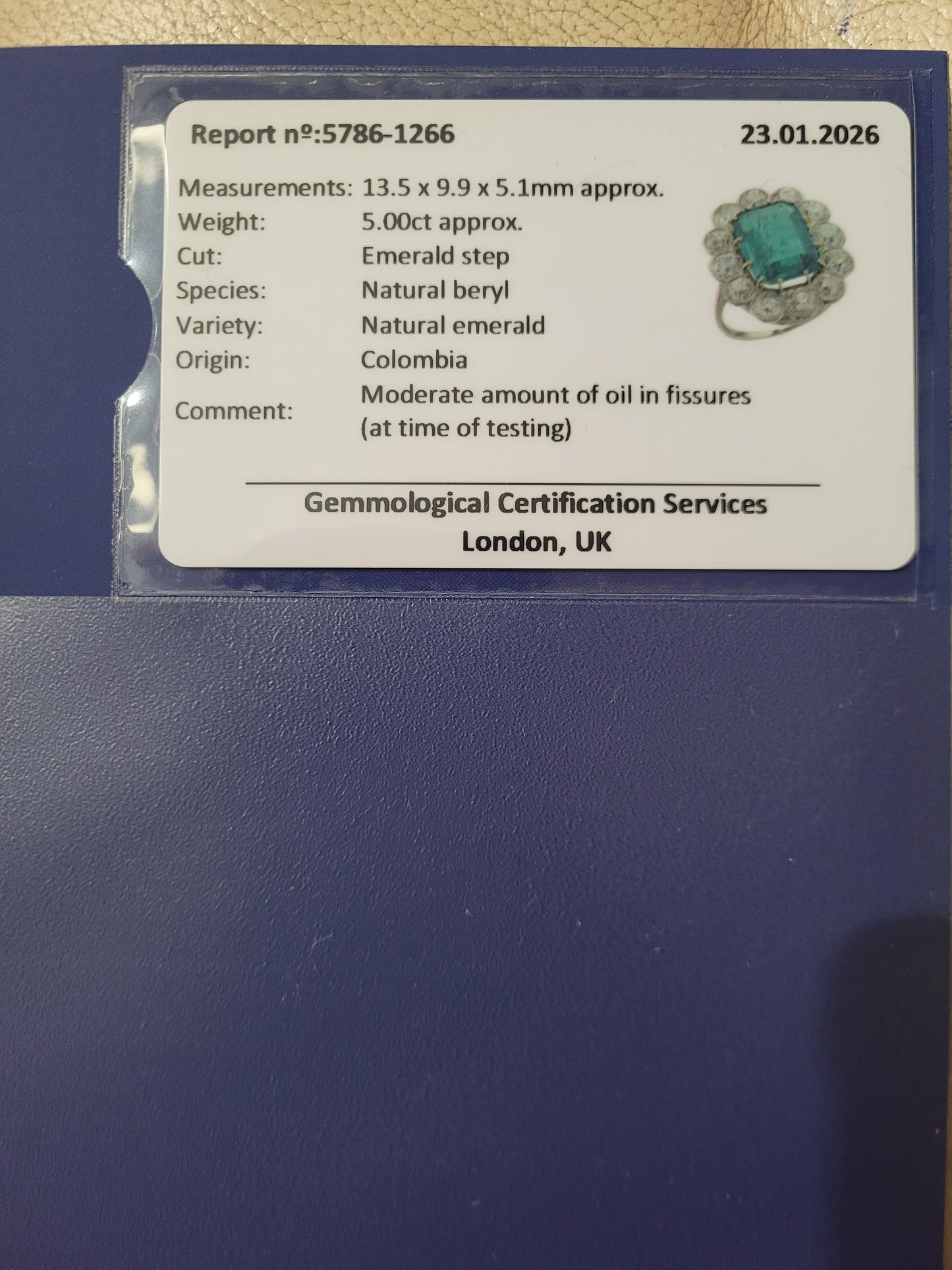 Important Columbian emerald and diamond cluster ring sku 8740